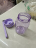 特百惠（Tupperware）嘟嘟企鵝350ML塑料杯夏季兒童可愛水杯子男女學生帶提繩 冰沙紫 曬單實拍圖