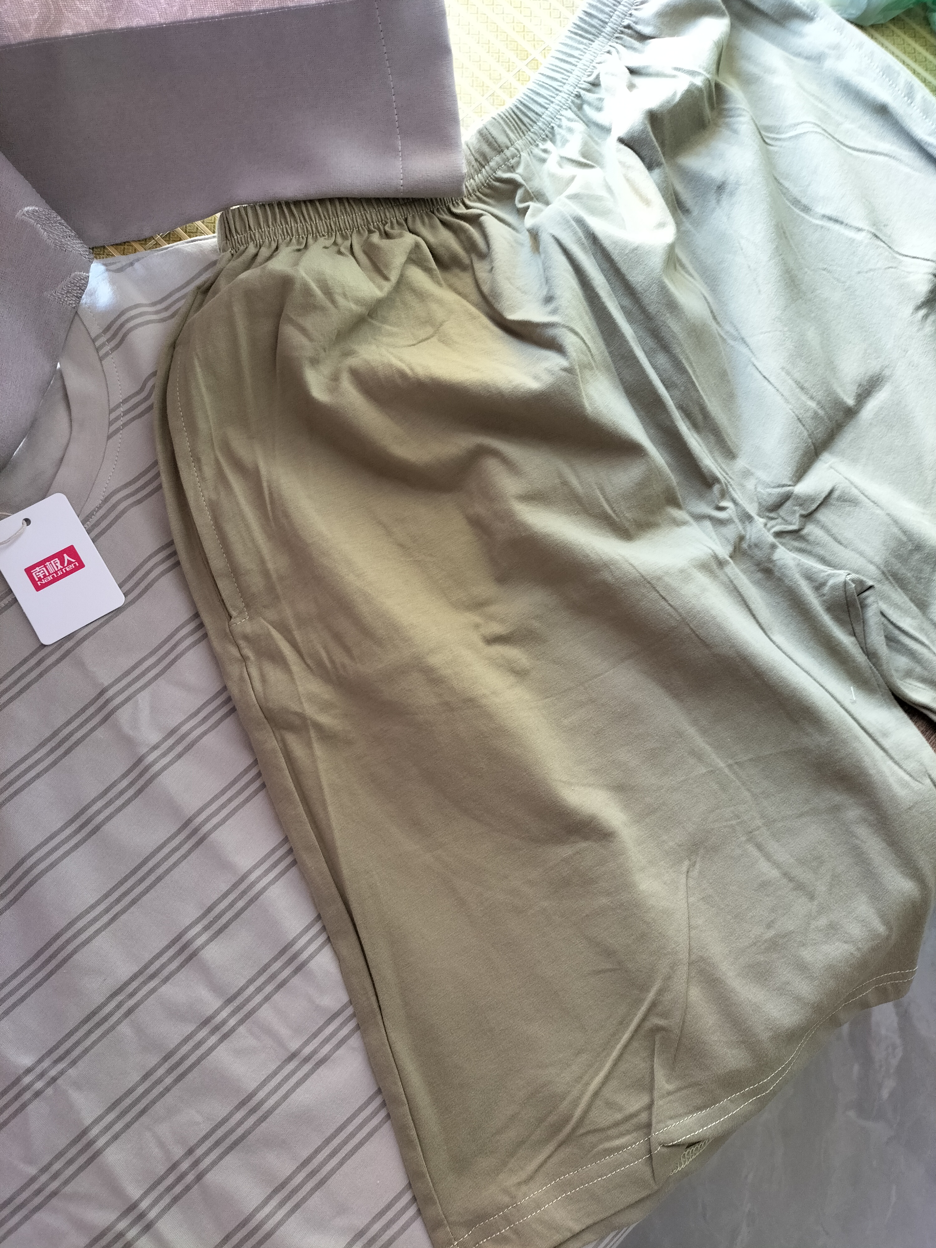 南極人（Nanjiren）男士睡衣男夏季新品100%純棉短袖短褲套頭家居服可外穿灰色 XL 曬單實拍圖