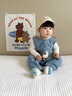 班喜迪嬰兒衣服秋裝嬰幼兒連體衣寶寶卡通牛仔背帶褲超萌外出服爬服春秋 藍色 73cm 曬單實拍圖