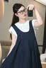 南木熊孕婦裝連衣裙夏季2026新款寬松背帶裙子夏裝孕媽高級穿搭短袖套裝 白色上衣+藏青背帶裙L【建議110-125斤】 曬單實拍圖