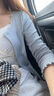森馬（Semir）[純棉]長袖t恤女26秋短款修身小開衫蕾絲花邊薄外套109526101005 曬單實拍圖