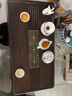 艾瑩嘉 黑檀木茶盤(pán)整塊實(shí)木雕刻茶托客廳辦公室茶臺功夫茶具排水式托盤(pán) 烏檀木60X30X5 曬單實(shí)拍圖