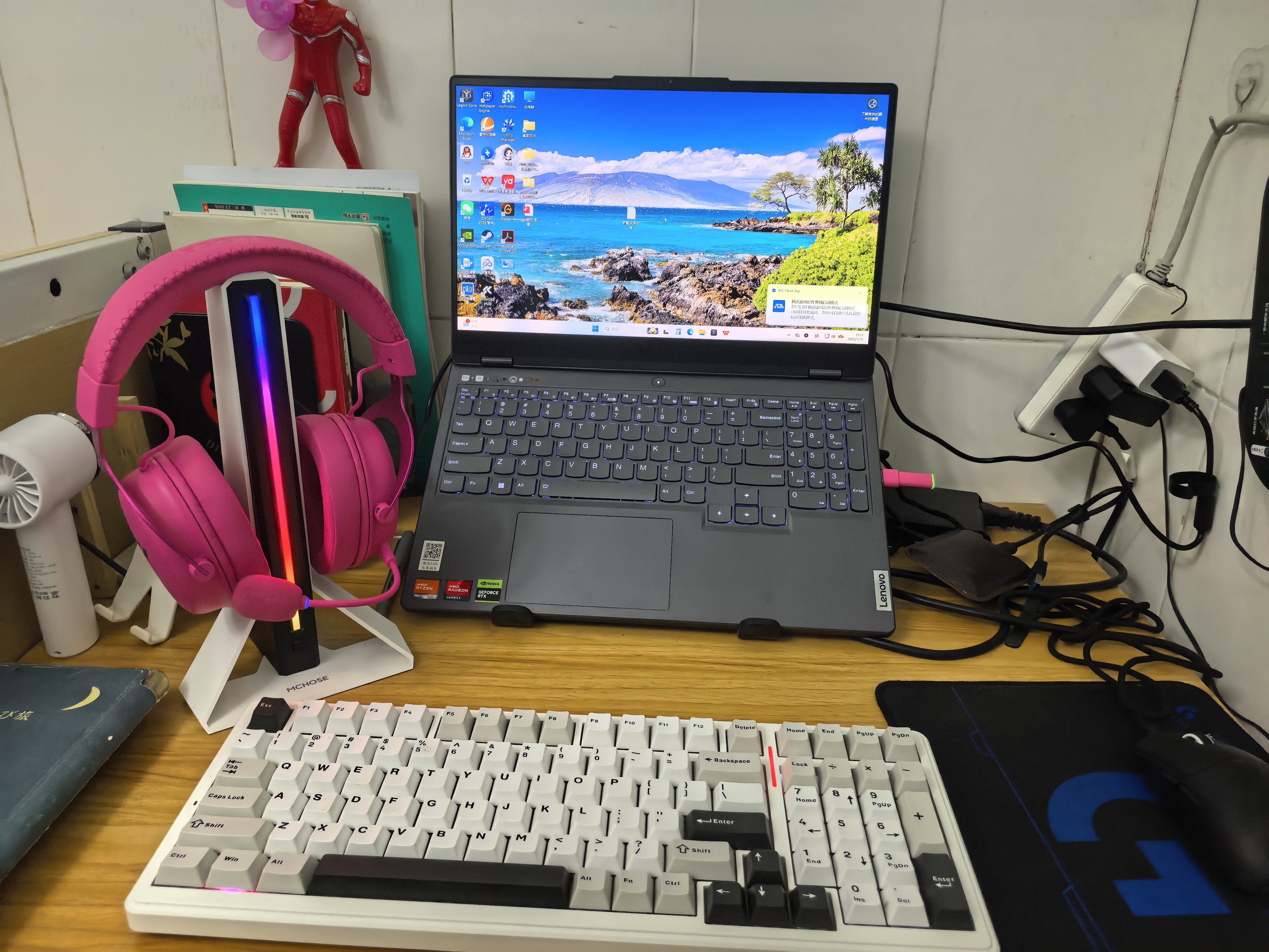 邁從（MCHOSE）V9 Pro 2游戲耳機頭戴式四模電腦無線藍牙有線聽聲辨位電競芯片三角洲行動fps吃雞 V9 Pro 2 漿果紅【THX 空間音效】 曬單實拍圖