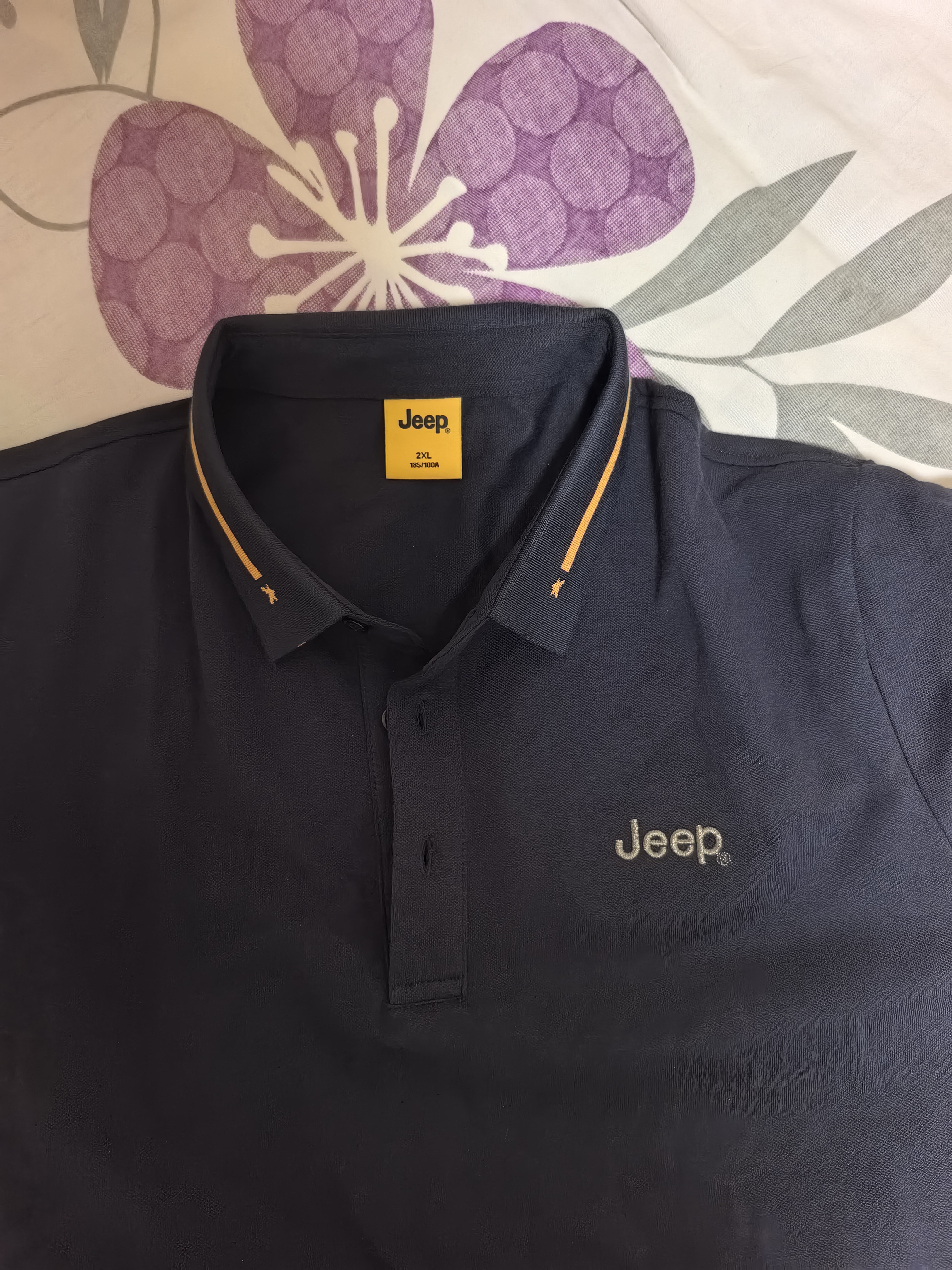 JEEP吉普短袖T恤男夏季Polo商務休閑衫男士寬松涼感男裝 寶藍 2XL 曬單實拍圖