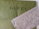 古馳（GUCCI）古奇奢侈品春秋季中性男女同款圍脖中長(cháng)款羊毛絲綢圍巾情人節禮物 165904-3G646-9500淺卡其 約180-190cm長(cháng)【附原裝紙袋】 曬單實(shí)拍圖