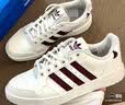 adidas NY 90 STRIPES經(jīng)典運(yùn)動板鞋男女阿迪達(dá)斯三葉草   漢玉白/紅色/金色   35.5 曬單實(shí)拍圖