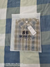 羅蒙（ROMON）新款春夏季百搭寬松女薄款純棉格子襯衫女裝長袖開衫中長款上衣女 藍色 2XL 曬單實拍圖