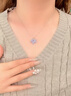 梵哲詩輕奢紫楓葉銀項鏈女吊墜時尚首飾品女生日七夕情人節禮物送女友 思念如楓項鏈 曬單實拍圖