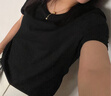 森馬（Semir）短袖t恤女短款合體顯瘦正肩內(nèi)搭26夏涼感修身打底衫109326100001 曬單實拍圖