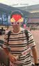 李寧純棉圓領寬松短袖文化衫男女同款條紋拼色休閑運動上衣ATSV515 曬單實拍圖