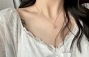 柯芙尼（kefuni）S925銀貓眼石吊墜平安鎖項鏈女月光石鎖骨鏈?zhǔn)フQ節(jié)禮物送女友老婆 桃之夭夭項鏈 曬單實拍圖
