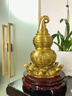 善揚(yáng)黃銅天醫(yī)葫蘆擺件葫蘆開口開蓋福祿壽九龜陣葫蘆八卦三星財神裝飾 天醫(yī)銅葫蘆高20cm【送底座】 曬單實拍圖