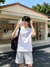 :CHOCOOLATEi.t美式潮牌2026夏季新款字母小花刺繡文藝風簡約五分衛(wèi)短褲男女 曬單實拍圖