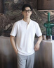 真維斯夏季男士2026立領純棉短袖薄款復古休閑襯衫套頭寬松半袖t恤上衣 白色 XL （建議130-145斤） 曬單實拍圖