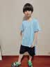 真維斯童裝兒童套裝男童2026新款冰絲速干夏季男孩短袖衣服中大童運動服 【速干透氣 短袖運動套裝】藍 傳奇黑_9 130 曬單實拍圖