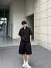 頭號青年短袖男夏季2026新款潮牌男士冰絲速干上衣加大碼高端t恤 黑 5XL 曬單實拍圖