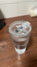 高顏值豎條紋水杯玻璃杯帶蓋帶吸管茶杯家用 豎紋竹節杯 600ml 1只 曬單實拍圖
