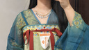 重回漢唐春辰錦原創(chuàng)唐制復(fù)原齊胸衫裙襦裙套裝披帛漢服女裝 上藍(lán)下綠齊胸套裝/現(xiàn)貨 XL 170 曬單實(shí)拍圖