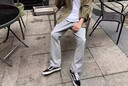 安踏（ANTA）男褲2026夏秋新薄款正品寬松褲子純棉衛褲直筒長褲男士運動休閑褲 灰花灰【常規直筒-拉鏈口袋】 （90%用戶選擇） L /175(120-140斤） 曬單實拍圖