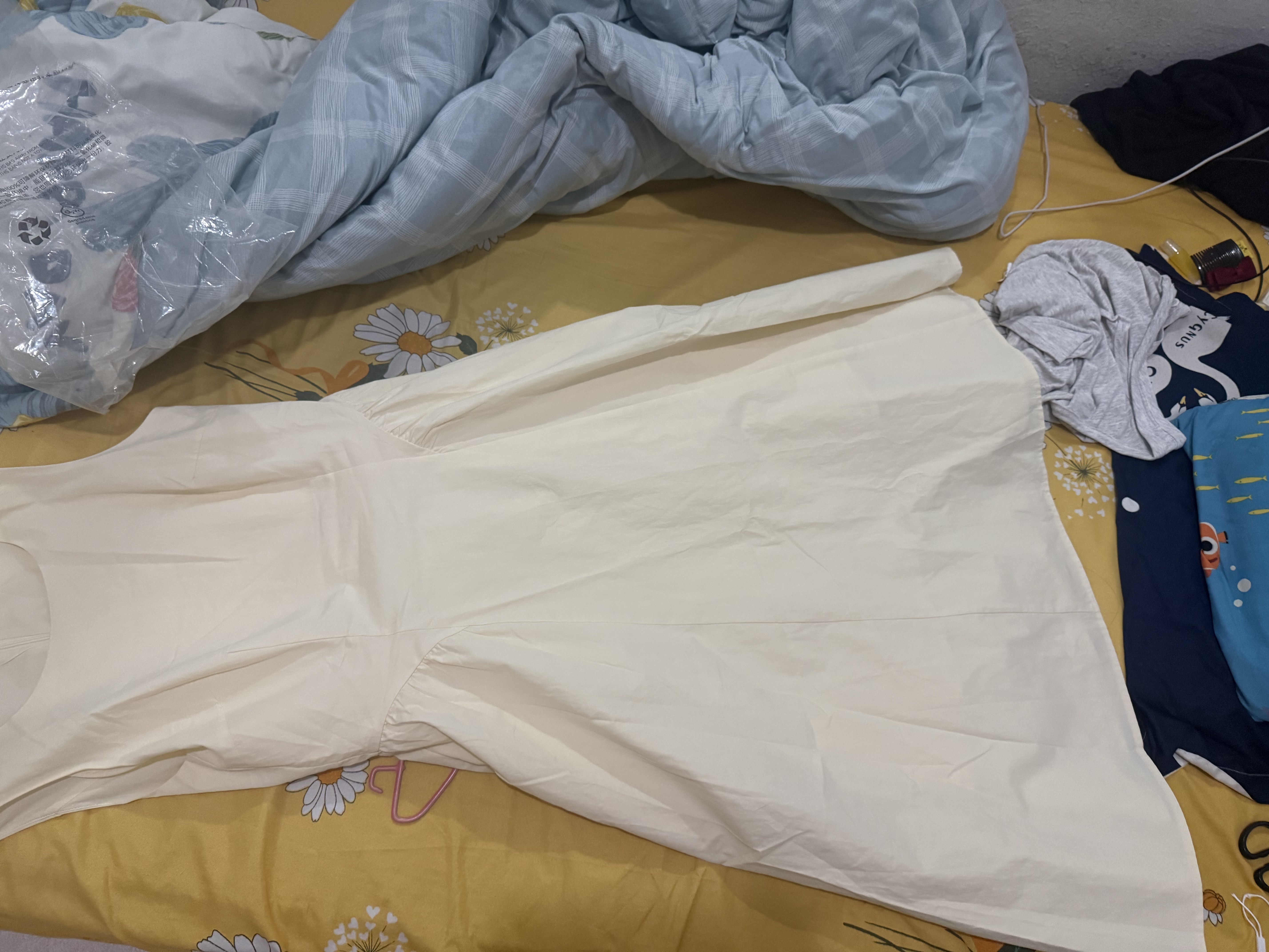森馬（Semir）連衣裙女夏季分割收腰中長裙圓領純色2026簡約背心裙10A326114019 曬單實拍圖