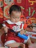 心楠男童漢服套裝夏裝嬰兒上衣褲子男女寶寶周歲禮服夏季兒童國風衣服 紅色老虎套裝【送包包】 薄款 90 (S) 曬單實拍圖
