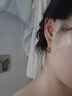 阿吉豆耳環禮物 甜美櫻桃吊墜耳圈百搭送女友 閨蜜 金色+紅色七夕 曬單實拍圖