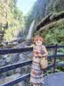可蓓兒【度假風優雅連衣裙女】夏季高級感油畫印花中長裙飛飛袖 橘色 M 曬單實拍圖