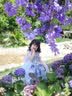 G.duck小黃鴨洛麗塔公主裙女童連衣裙夏季女寶寶蓬蓬裙兒童生日禮服裙子 藍紫色裙子+袖套 120 建議5~6歲【110-120cm】cm 曬單實拍圖