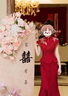 泰勒馬丁紅色無袖旗袍女立領繡花開叉婚宴禮服新娘訂婚回門敬酒中式連衣裙 H110 M 曬單實拍圖