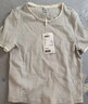 森馬（Semir）森馬短袖T恤女夏季短款蕾絲花邊圓領緊身衣服顯瘦溫柔氣質條紋衫 白黑色調00319 XL 曬單實拍圖