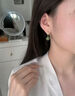 唐后（TH）和田白玉石耳飾墜女純銀古風(fēng)故宮新中式碧玉耳環(huán)七夕禮物耳釘 一寸青嵐 曬單實(shí)拍圖