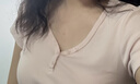 森馬（Semir）短袖T恤女夏季短款V領半開襟套頭衫緊身正肩2026上衣109326100046 曬單實拍圖