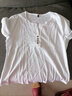 珞妮純棉短袖t恤女V領(lǐng)2026新款夏季體恤韓版寬松女裝百搭半袖上衣潮 白色紐扣 L 建議105-115斤 曬單實(shí)拍圖