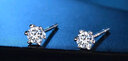 藍色多瑙河 18K金鉆石耳釘耳飾真鉆簡(jiǎn)約六爪耳釘 20分I-J色一對（現貨） 曬單實(shí)拍圖