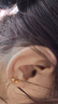 中國黃金（CHINA GOLD）黃金耳釘小豆豆女足金圓珠耳環耳飾養耳洞情人節禮物送女友老婆 光面耳釘【一對】約0.5g 曬單實拍圖