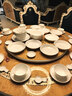 景德鎮(zhèn)陶瓷餐具家用吃飯碗碟玲瓏面碗高溫白瓷湯盤碗筷套裝喬遷新婚送禮 玉蘭花餐具套裝 58頭 曬單實拍圖