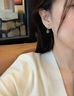唐后（TH）和田白玉石耳飾墜女純銀古風(fēng)故宮新中式碧玉耳環(huán)七夕禮物耳釘 一寸青嵐 曬單實(shí)拍圖