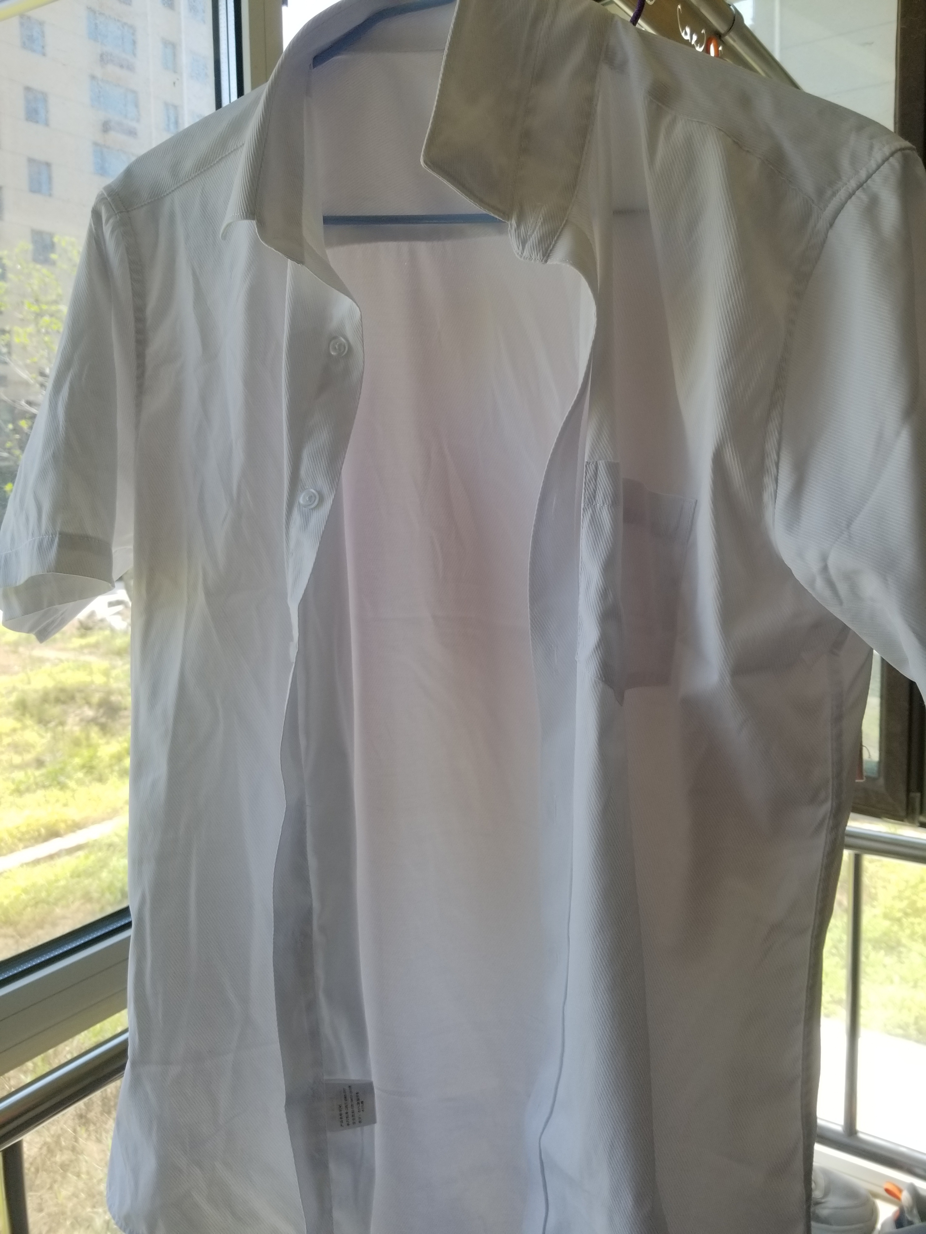 羅蒙（ROMON）短袖襯衫男夏季棉質純色休閑商務正裝襯衣男 白色 2XL 曬單實拍圖