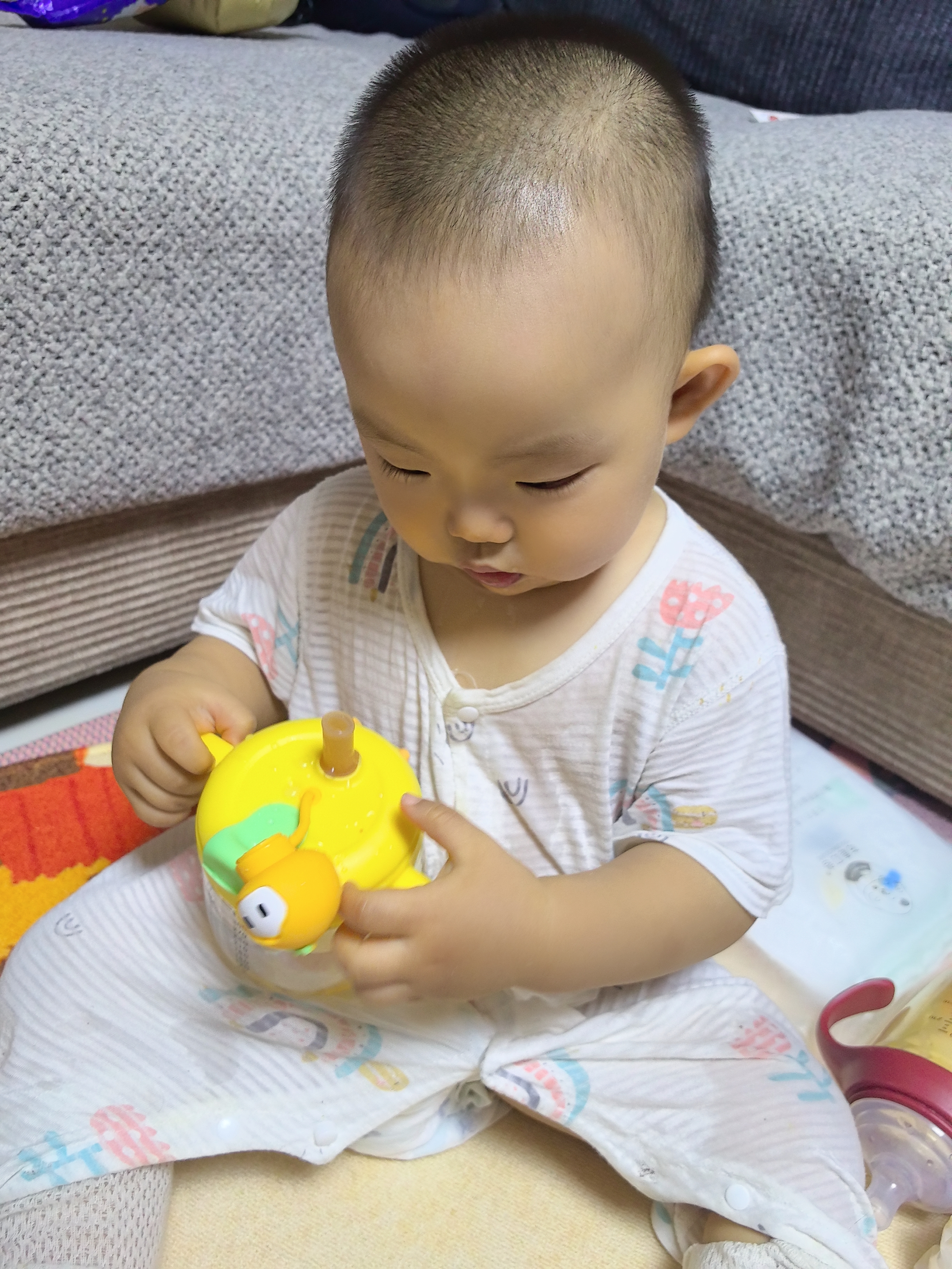 PUTOT兒童喝水杯PPSU學飲杯1-3歲寶寶直飲吸管喝奶杯帶手柄帶刻度奶瓶 PPSU學飲杯 330ml   【螺旋杯蓋-不易灑】 曬單實拍圖