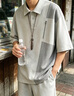 ROMON韓版寬松短袖t恤男2026新款潮牌半袖上衣男裝衣服體恤衫男 灰色 M (約80~100斤可穿) 曬單實拍圖
