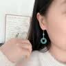 卡時亞（KATIMEYA）珠寶品牌天然藍水翡翠耳環女新款耳墜耳飾七夕情人節禮物送女友 天然翡翠平安扣耳環【當/次日達】 曬單實拍圖