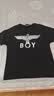 BOY BY BOYBOY黑色鷹圖燙金燙銀案寬松T恤 黑色金比偏大2個碼 常規 XS 165 曬單實拍圖