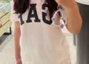 GAP男女裝純棉印花logo圓領修身短袖T恤美版856659 白色 L 美碼 XL亞洲碼185/104A 【偏小，建議選大一碼】 曬單實拍圖