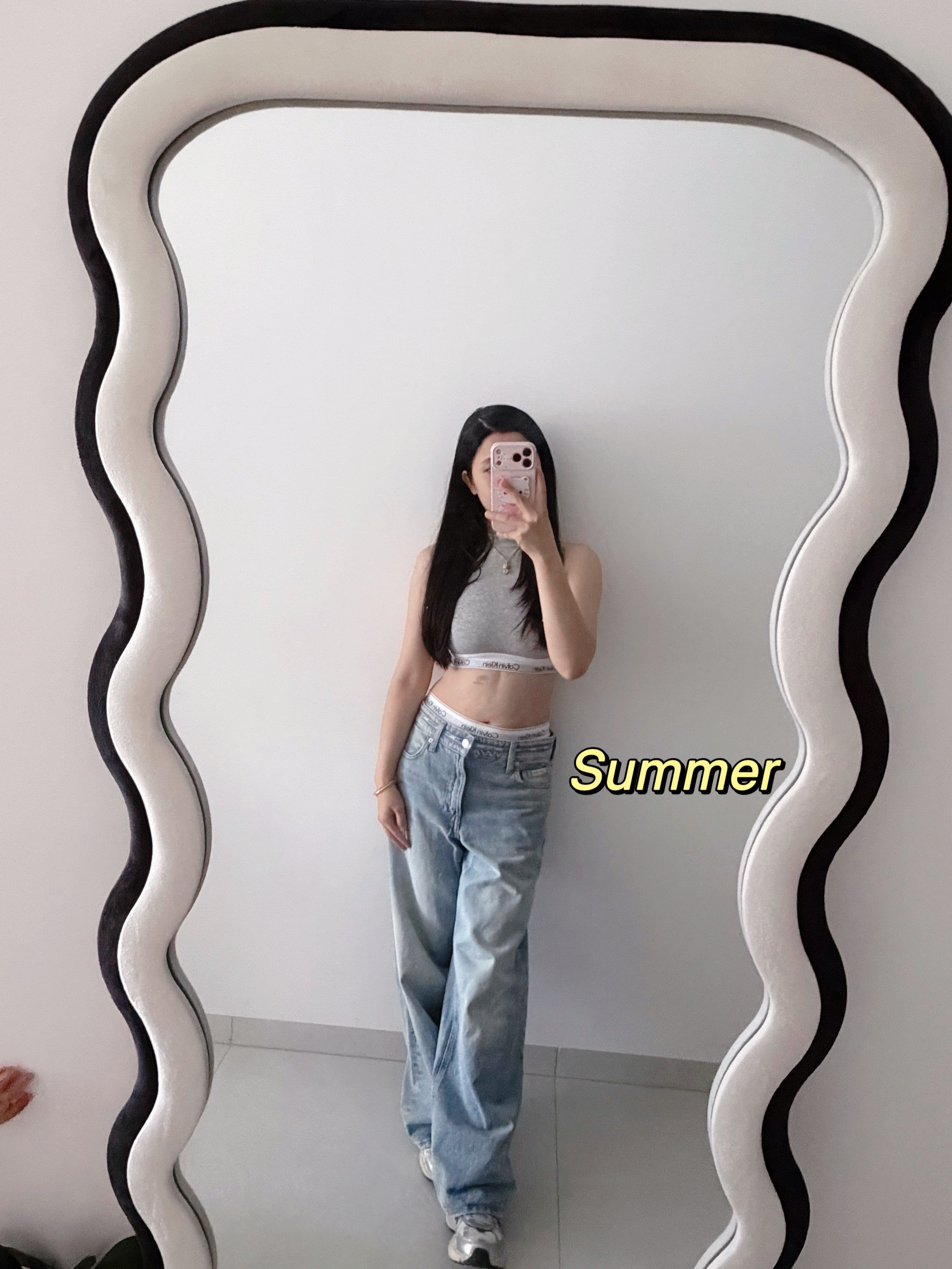 Calvin KleinJeans【正肩羅紋】26春夏女士少女感ck刺繡彈力辣妹短袖T恤上衣 UB1-太空黑 S 曬單實拍圖