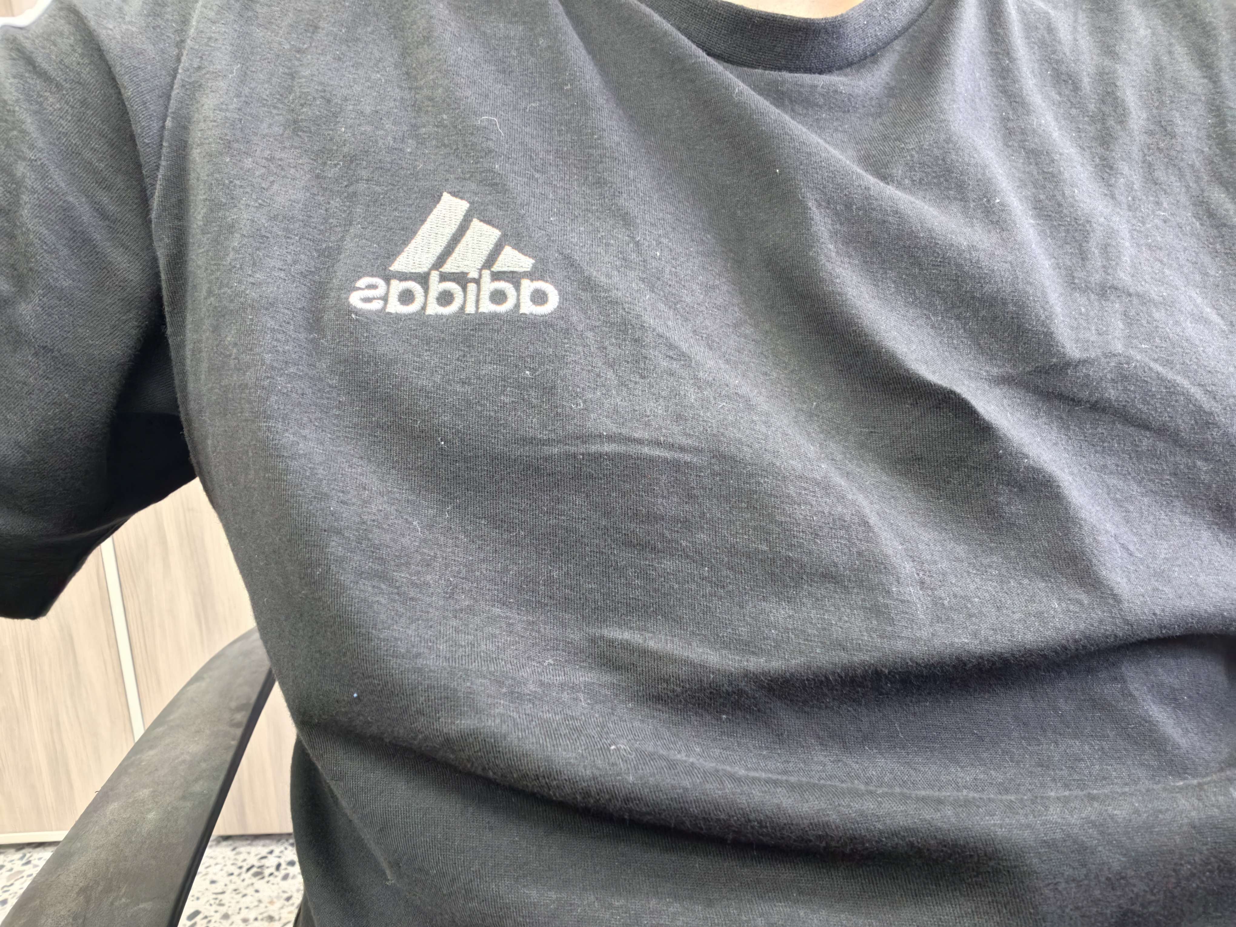 adidas純棉休閑三條紋針織運動圓領正肩短袖T恤上衣男夏阿迪達斯   黑色/白   XL 曬單實拍圖