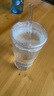 鉑吶苓水杯玻璃杯玻璃吸管杯家用杯子秋冬水杯大容量吸管杯高硼硅玻璃杯 斜身豎紋吸管杯600ml 曬單實拍圖