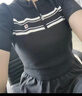 FILA斐樂(lè)官方女子連衣裙夏新款時(shí)尚休閑簡(jiǎn)約修身短袖連身裙 正黑色-BK L 170/88A/L 曬單實(shí)拍圖