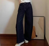 浪莎丹寧藍牛仔褲女春秋2026年新款高腰寬松垂感顯瘦直筒拖地闊腿褲子 曬單實拍圖