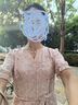 玖姿·安娜蔻【絲絲入夏】100%桑蠶絲高檔印花連衣裙女26夏新 花粉紅 M 尺碼偏大建議拍小一碼 曬單實(shí)拍圖