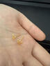中國黃金（CHINA GOLD）足金999萌兔黃金耳釘碎碎金耳飾耳扣送女友老婆七夕情人節(jié)禮物 碎碎冰萌兔耳釘 重約1g【免費刻字/代寫賀卡】 曬單實拍圖